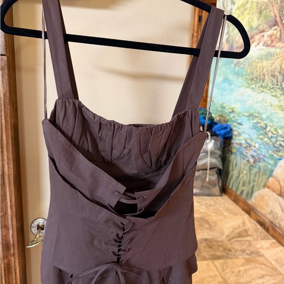 Lioness Brown Corset-Style Women Top - Picture 3 of 5